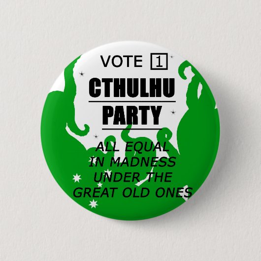 BADGE ROND 5 CM PARTIE DU VOTE 1 CTHULHU (Devant)
