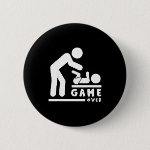 Badge Rond 5 Cm Partie Terminée Drôle Nouveau Papa Accouchement Ba