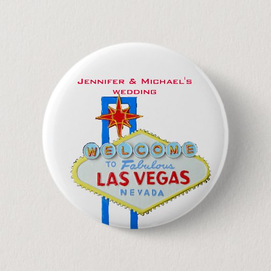 Badge Rond 5 Cm Parties invitées de Las Vegas d'étiquette de nom (Devant)