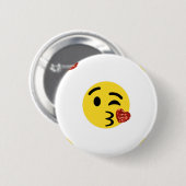 Badge Rond 5 Cm parties scintillant baiser émoji (Devant & derrière)