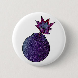 Badge Rond 5 Cm Parties scintillant Bombe Galaxie