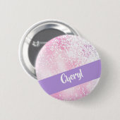 Badge Rond 5 Cm Parties scintillant claire violette, rose et blanc (Devant & derrière)