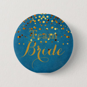 Badge Rond 5 Cm parties scintillant d'or blanc Faux Foil Mariage T