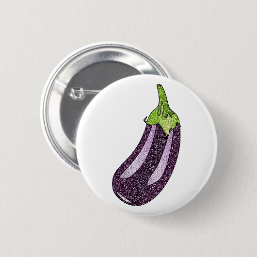 Badge Rond 5 Cm Parties scintillant Eggplant (Devant & derrière)