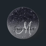 Badge Rond 5 Cm Parties scintillant noire moderne étincelles Nom p<br><div class="desc">Voici notre superbe produit de nom personnalisé moderne Parties scintillant noire, disponible exclusivement sur Zazzle! Ajoutez une touche d'élégance et d'éclat à votre quotidien avec cet article sur mesure. Notre produit de nom personnalisé de Parties scintillant noire moderne est doté d'un arrière - plan noir élégant, orné de scintillants scintillants....</div>