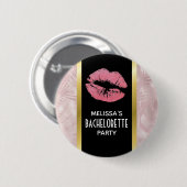 Badge Rond 5 Cm Parties scintillant rose lèvres et Rose Gold Tropi (Devant & derrière)
