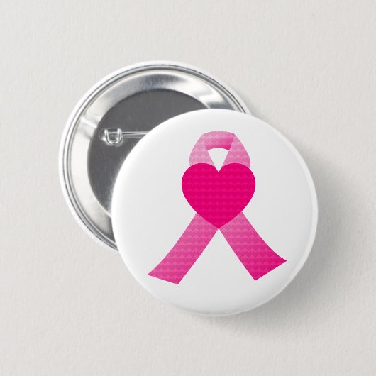 Badge Rond 5 Cm Parties scintillant rose Ruban Sensibilisation au (Devant & derrière)