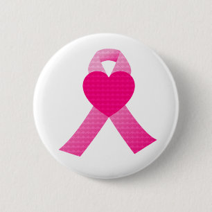 Badge Rond 5 Cm Parties scintillant rose Ruban Sensibilisation au 