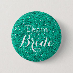 Badge Rond 5 Cm Parties scintillant turquoise Faux Foil Mariage Te
