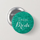 Badge Rond 5 Cm Parties scintillant turquoise Faux Foil Mariage Te (Devant & derrière)