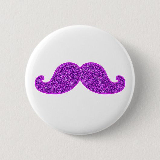 Badge Rond 5 Cm Parties scintillantes pourpres moustache Girly (Devant)