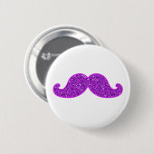 Badge Rond 5 Cm Parties scintillantes pourpres moustache Girly (Devant & derrière)