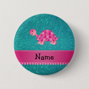 Badge Rond 5 Cm Parties scintillantes roses nommées personnalisé