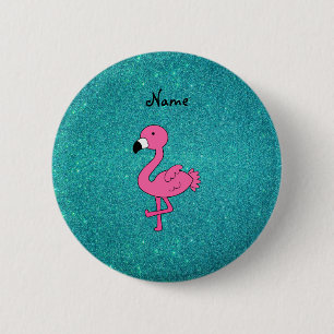 Badge Rond 5 Cm Parties scintillantes roses nommées personnalisé
