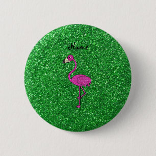 Badge Rond 5 Cm Parties scintillantes roses nommées personnalisées