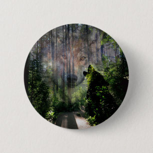 Badge Rond 5 Cm Partis avec les loups