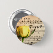 Badge Rond 5 Cm Partition Rose jaune (Devant & derrière)