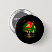 Badge Rond 5 Cm Partridge In A Pear Tree Twelve Days Of Christmas  (Devant & derrière)