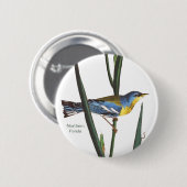 Badge Rond 5 Cm Paruline du Nord, Audubon, Oiseau d'oiseaux, Oisea (Devant & derrière)