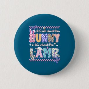 Badge Rond 5 Cm Pas à propos de la lapin chrétien jésus agneau bib