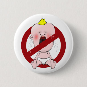BADGE ROND 5 CM PAS DE BÉBÉS EN PLEIN AIR