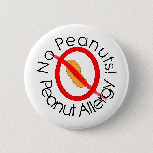 Badge Rond 5 Cm Pas de cacahuètes ! Allergie des arachides (Devant)