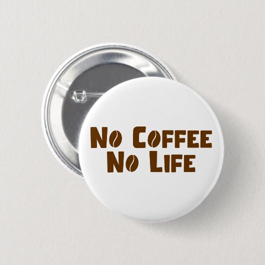 Badge Rond 5 Cm Pas de café Pas de vie (Devant & derrière)