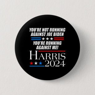 Badge Rond 5 Cm Pas de course contre Joe Biden - Kamala Harris Deb