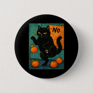 Badge Rond 5 Cm Pas De Kings En Amérique Chat Noir Politique Anti