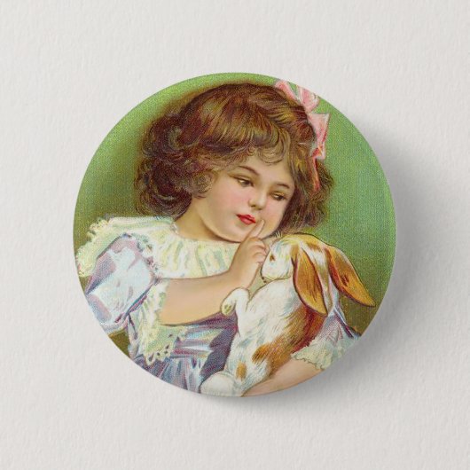 Badge Rond 5 Cm Pas De Lapin (Devant)