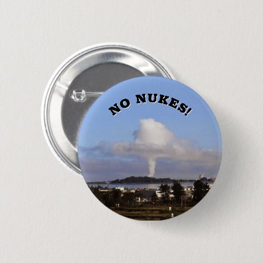 Badge Rond 5 Cm PAS DE NUKES ! (modifier les mots) (Devant & derrière)
