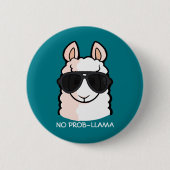 Badge Rond 5 Cm Pas de Prob-Llama (Devant)