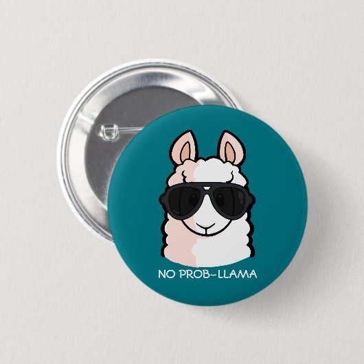 Badge Rond 5 Cm Pas de Prob-Llama (Devant & derrière)