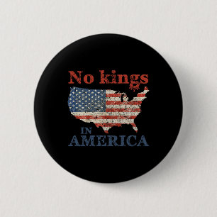 Badge Rond 5 Cm Pas de rois en Amérique Drapeau US Vintage 1