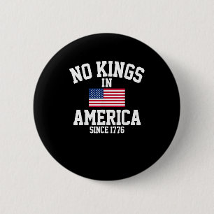 Badge Rond 5 Cm Pas de rois en Amérique Drapeau USA Rétro Style Co