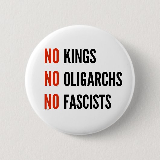 Badge Rond 5 Cm Pas de rois Oligarques fascistes (Devant)
