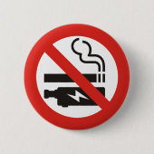 Badge Rond 5 Cm Pas de tabac ou de clapet (Devant)