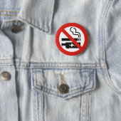 Badge Rond 5 Cm Pas de tabac ou de clapet (En situation)