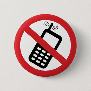 Badge Rond 5 Cm Pas de téléphones portables