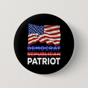 Badge Rond 5 Cm Pas démocrate, pas républicain, pas un Rino - Patr