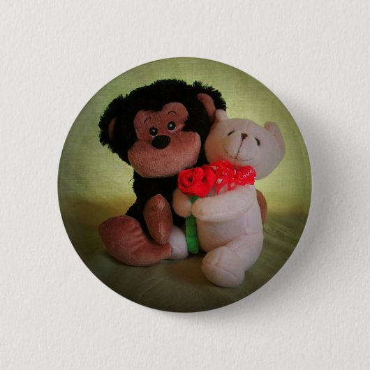 Badge Rond 5 Cm Pas monkey avec mon ours de nounours (Devant)