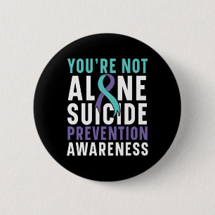Badge Rond 5 Cm Pas seule Dépression Prévention Suicide Sensibilis