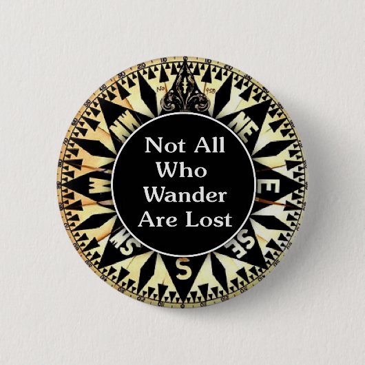 Badge Rond 5 Cm Pas tous ce que Wander sont citation perdue (Devant)