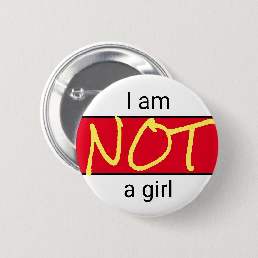 Badge Rond 5 Cm Pas une fille (Devant & derrière)