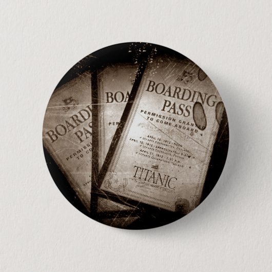 Badge Rond 5 Cm Passes d'embarquement Titanic RMS (Devant)