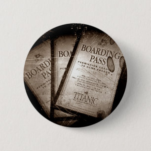 Badge Rond 5 Cm Passes d'embarquement Titanic RMS