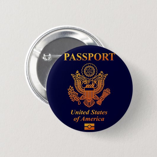BADGE ROND 5 CM PASSPORT(USA) (Devant & derrière)