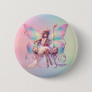 Badge Rond 5 Cm Pastel Ballerina Fairy Princess Girls