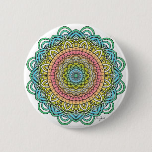 Badge Rond 5 Cm Pastel Defleur Mandala
