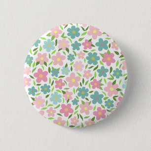 Badge Rond 5 Cm Pastel Ditsy Floral Shabby Chic Coquette